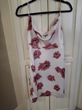 Floral Cowl Neck Mini Dress - Pink Floral Nwt